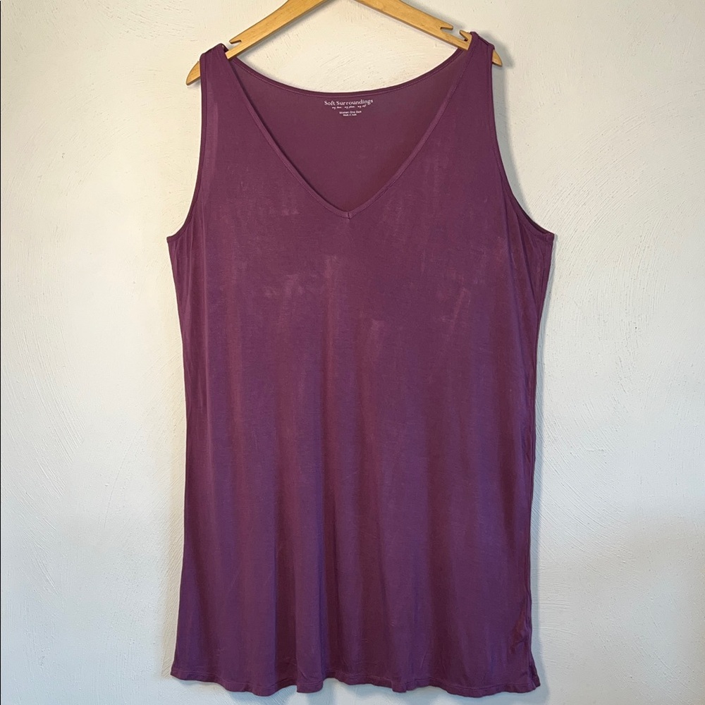 Soft Surroundings V-Neck Purple Tank Top